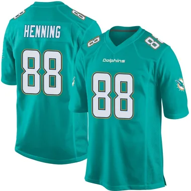 A.J. Henning Men's Aqua Game Miami Dolphins Team Color Football Jersey