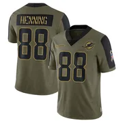 A.J. Henning Men's Olive Limited Miami Dolphins 2021 Salute To Service Football Jersey
