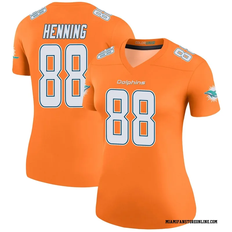 A.J. Henning Women's Orange Legend Miami Dolphins Color Rush Football Jersey