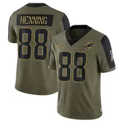 A.J. Henning Youth Olive Limited Miami Dolphins 2021 Salute To Service Football Jersey