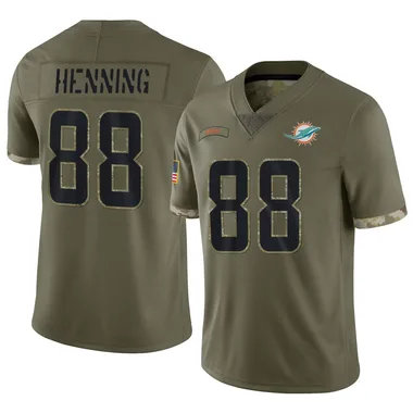 A.J. Henning Youth Olive Limited Miami Dolphins 2022 Salute To Service Football Jersey