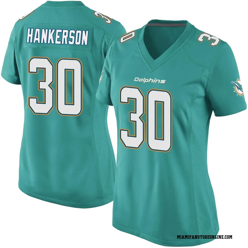 Anthony Hankerson Women's Aqua Game Miami Dolphins Team Color Football Jersey