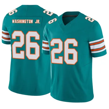 Carlos Washington Jr. Men's Aqua Limited Miami Dolphins Alternate Vapor F.U.S.E. Football Jersey