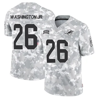 Carlos Washington Jr. Men's Arctic Camo Limited Miami Dolphins 2024 Salute to Service Football Jersey