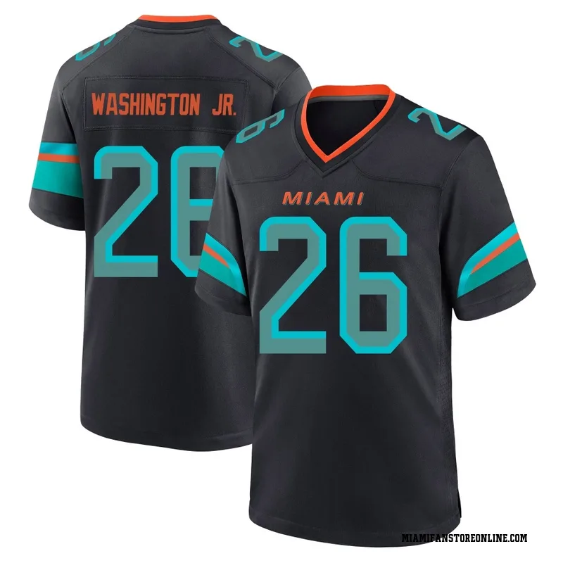 Carlos Washington Jr. Men's Blue Game Miami Dolphins Pitch 2025 Rivalries Collection Football Jersey