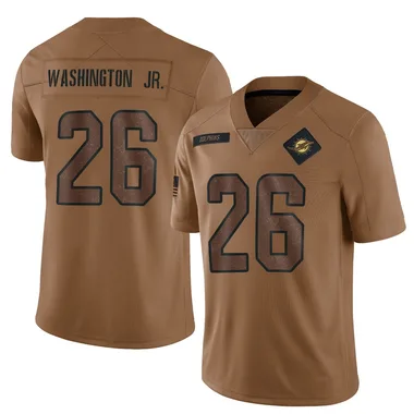 Carlos Washington Jr. Men's Brown Limited Miami Dolphins 2023 Salute To Service Football Jersey