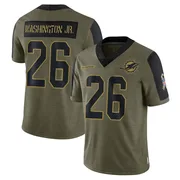 Carlos Washington Jr. Men's Olive Limited Miami Dolphins 2021 Salute To Service Football Jersey