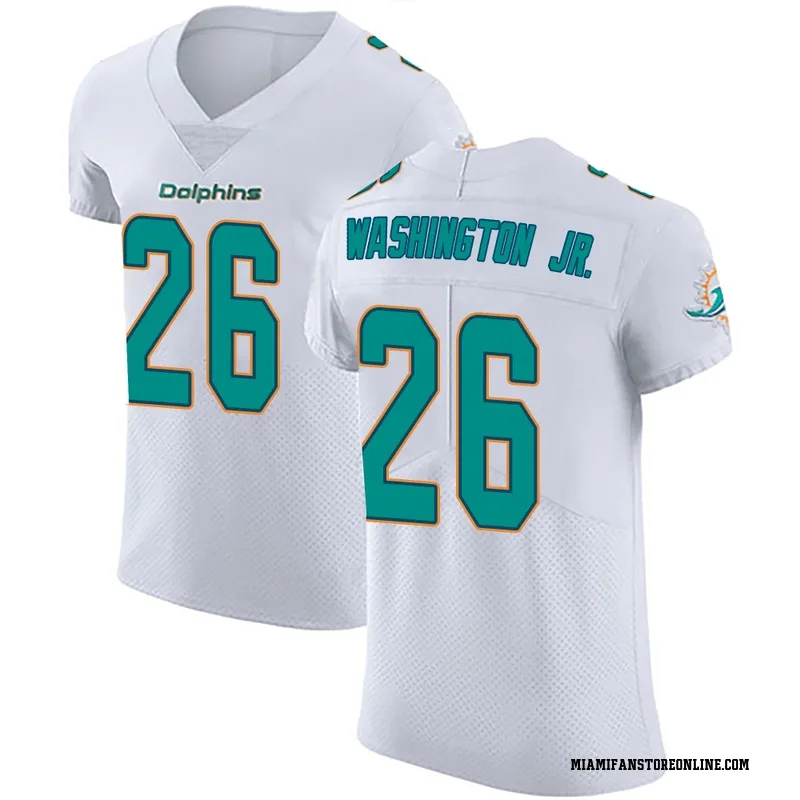 Carlos Washington Jr. Men's White Elite Miami Dolphins Vapor Untouchable Football Jersey