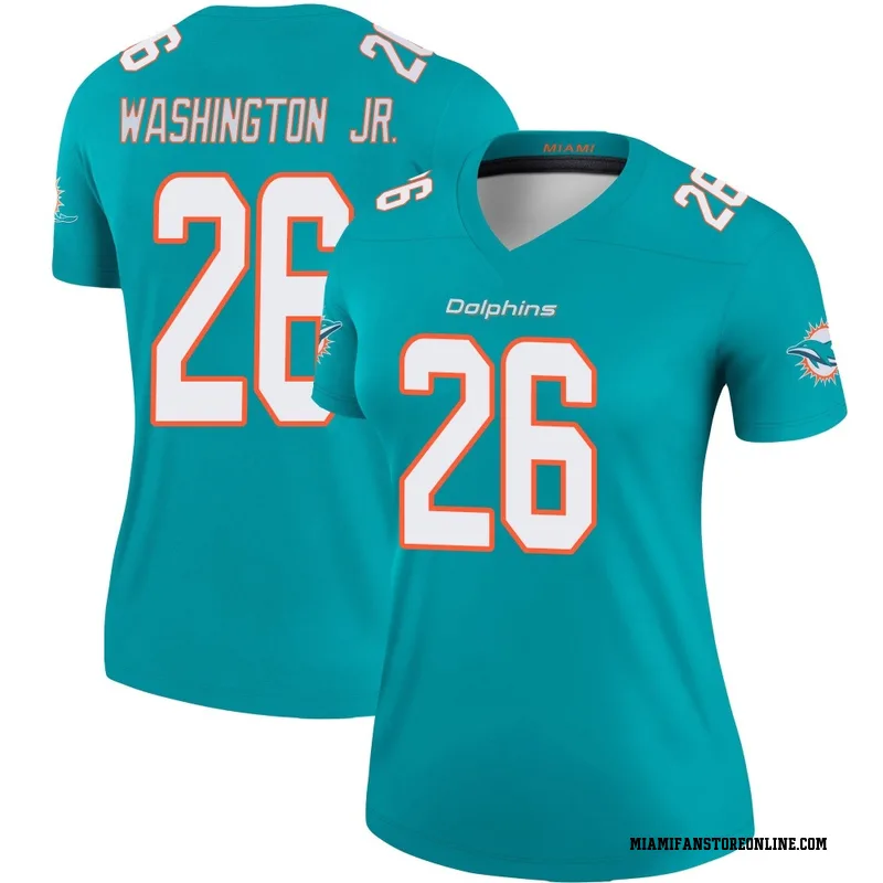 Carlos Washington Jr. Women's Aqua Legend Miami Dolphins Football Jersey