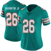 Carlos Washington Jr. Women's Aqua Limited Miami Dolphins Alternate Vapor Untouchable Football Jersey