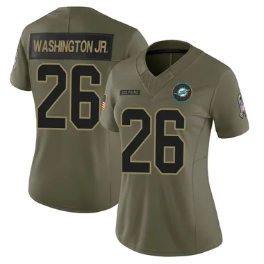Carlos Washington Jr. Women's Olive Limited Miami Dolphins 2025 Salute to Service Football Jersey