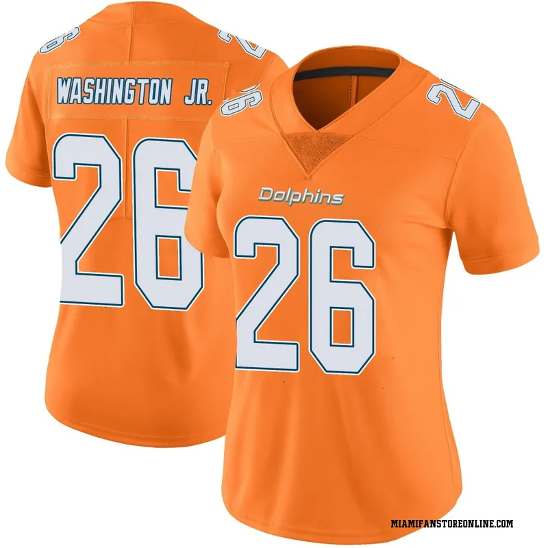 Carlos Washington Jr. Women's Orange Limited Miami Dolphins Color Rush Football Jersey