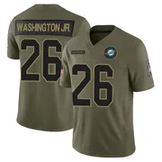 Carlos Washington Jr. Youth Olive Limited Miami Dolphins 2025 Salute to Service Football Jersey