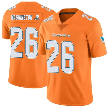 Carlos Washington Jr. Youth Orange Limited Miami Dolphins Color Rush Football Jersey