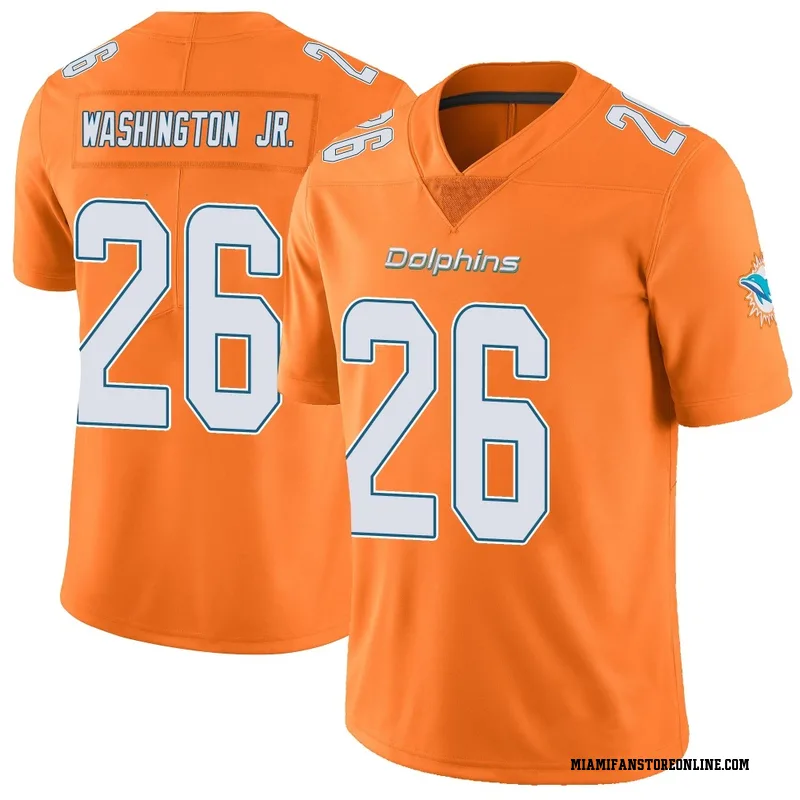 Carlos Washington Jr. Youth Orange Limited Miami Dolphins Color Rush Football Jersey