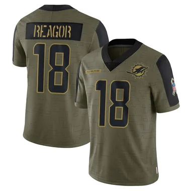 Jalen Reagor Men's Olive Limited Miami Dolphins 2021 Salute To Service Football Jersey
