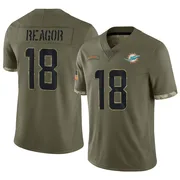 Jalen Reagor Men's Olive Limited Miami Dolphins 2022 Salute To Service Football Jersey