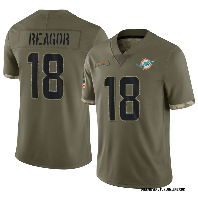 Jalen Reagor Men's Olive Limited Miami Dolphins 2022 Salute To Service Football Jersey
