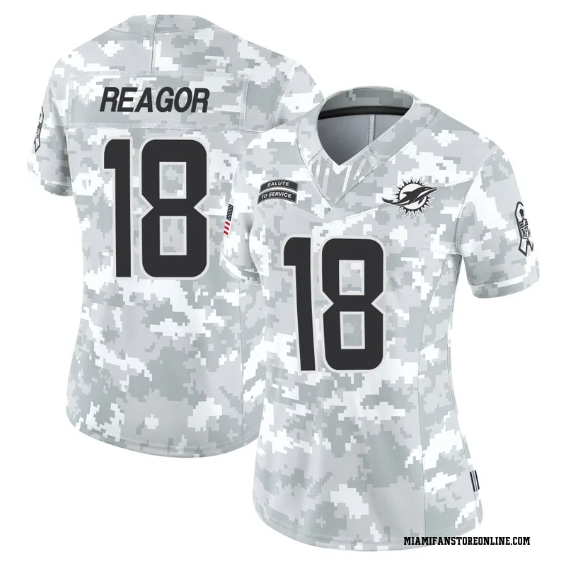 Jalen Reagor Women's Arctic Camo Limited Miami Dolphins 2024 Salute to Service Football Jersey