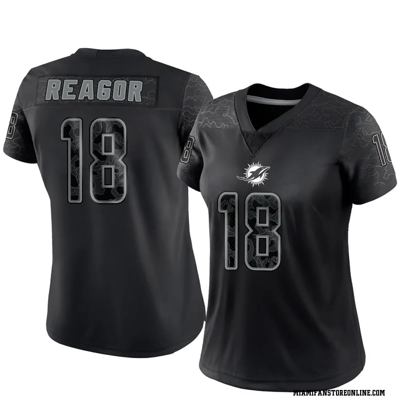 Jalen Reagor Women's Black Limited Miami Dolphins Reflective Football Jersey