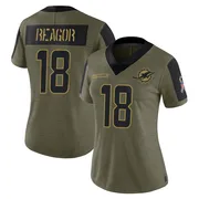 Jalen Reagor Women's Olive Limited Miami Dolphins 2021 Salute To Service Football Jersey