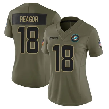 Jalen Reagor Women's Olive Limited Miami Dolphins 2025 Salute to Service Football Jersey