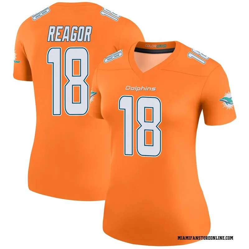 Jalen Reagor Women's Orange Legend Miami Dolphins Color Rush Football Jersey