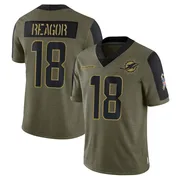 Jalen Reagor Youth Olive Limited Miami Dolphins 2021 Salute To Service Football Jersey
