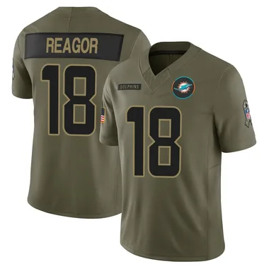 Jalen Reagor Youth Olive Limited Miami Dolphins 2025 Salute to Service Football Jersey