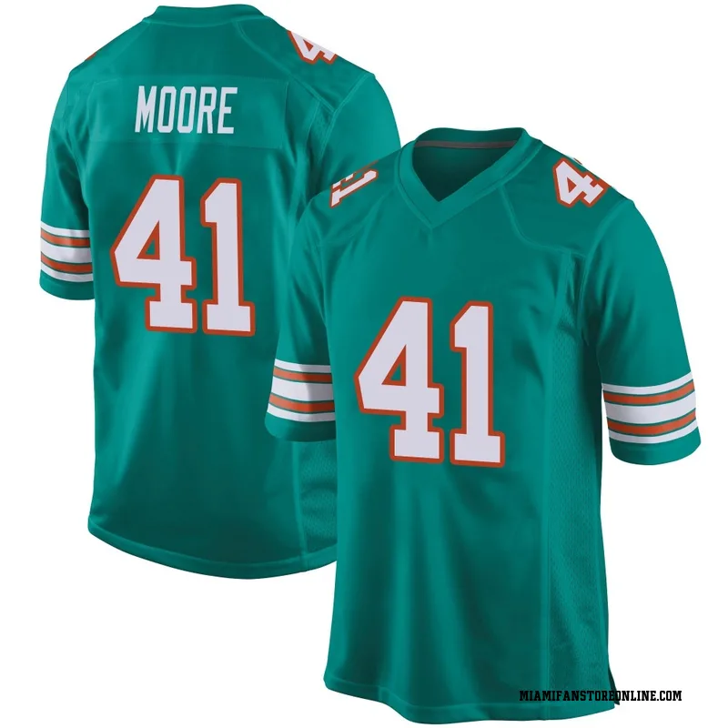 Louis Moore Men's Aqua Game Miami Dolphins Alternate Football Jersey