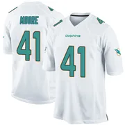 Louis Moore Men's White Game Miami Dolphins Football Jersey
