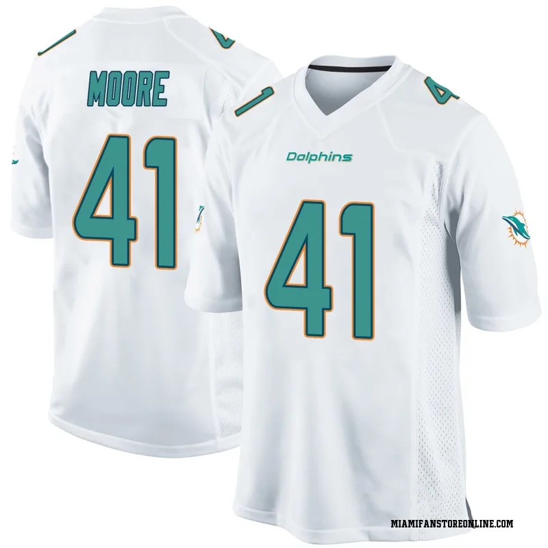 Louis Moore Men's White Game Miami Dolphins Football Jersey