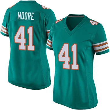 Louis Moore Women's Aqua Game Miami Dolphins Alternate Football Jersey
