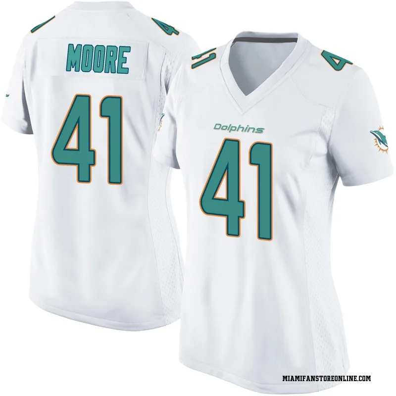 Louis Moore Women's White Game Miami Dolphins Football Jersey