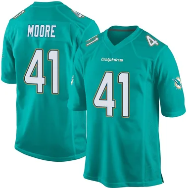 Louis Moore Youth Aqua Game Miami Dolphins Team Color Football Jersey