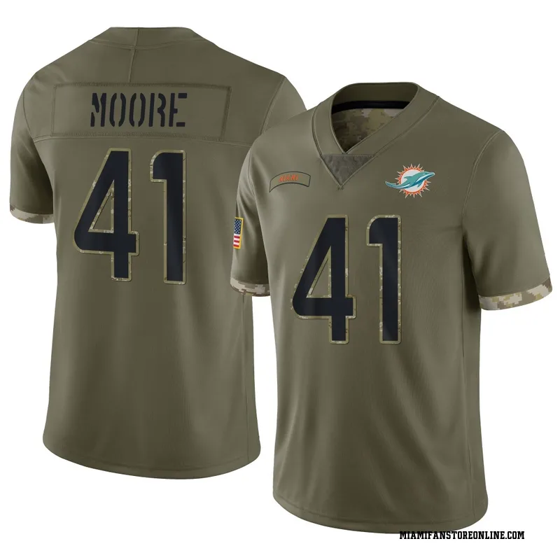 Louis Moore Youth Olive Limited Miami Dolphins 2022 Salute To Service Football Jersey