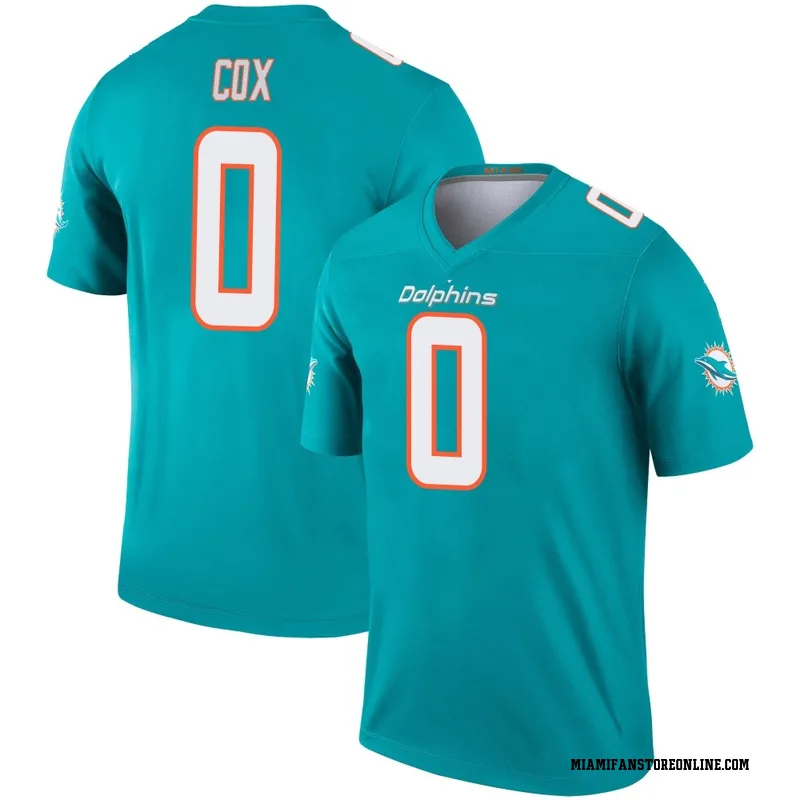 Marques Cox Men's Aqua Legend Miami Dolphins Football Jersey