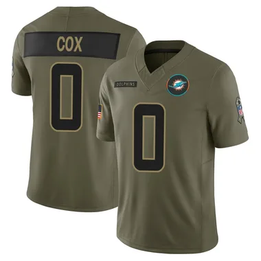 Marques Cox Men's Olive Limited Miami Dolphins 2025 Salute to Service Football Jersey