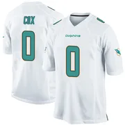 Marques Cox Men's White Game Miami Dolphins Football Jersey