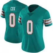 Marques Cox Women's Aqua Limited Miami Dolphins Alternate Vapor Untouchable Football Jersey