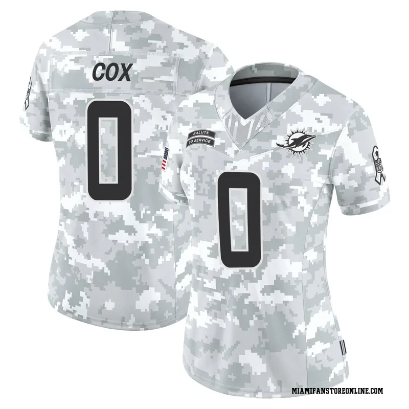 Marques Cox Women's Arctic Camo Limited Miami Dolphins 2024 Salute to Service Football Jersey
