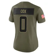 Marques Cox Women's Olive Limited Miami Dolphins 2025 Salute to Service Football Jersey