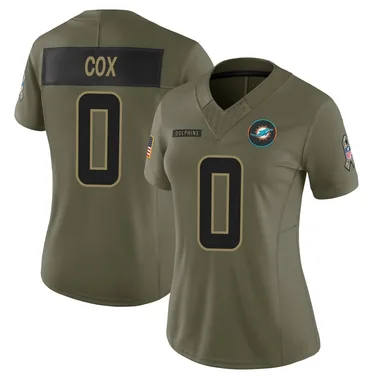 Marques Cox Women's Olive Limited Miami Dolphins 2025 Salute to Service Football Jersey