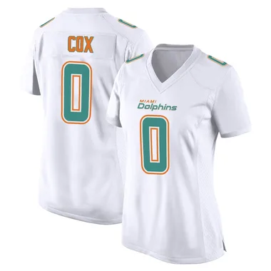 Marques Cox Women's White Game Miami Dolphins Fashion Football Jersey