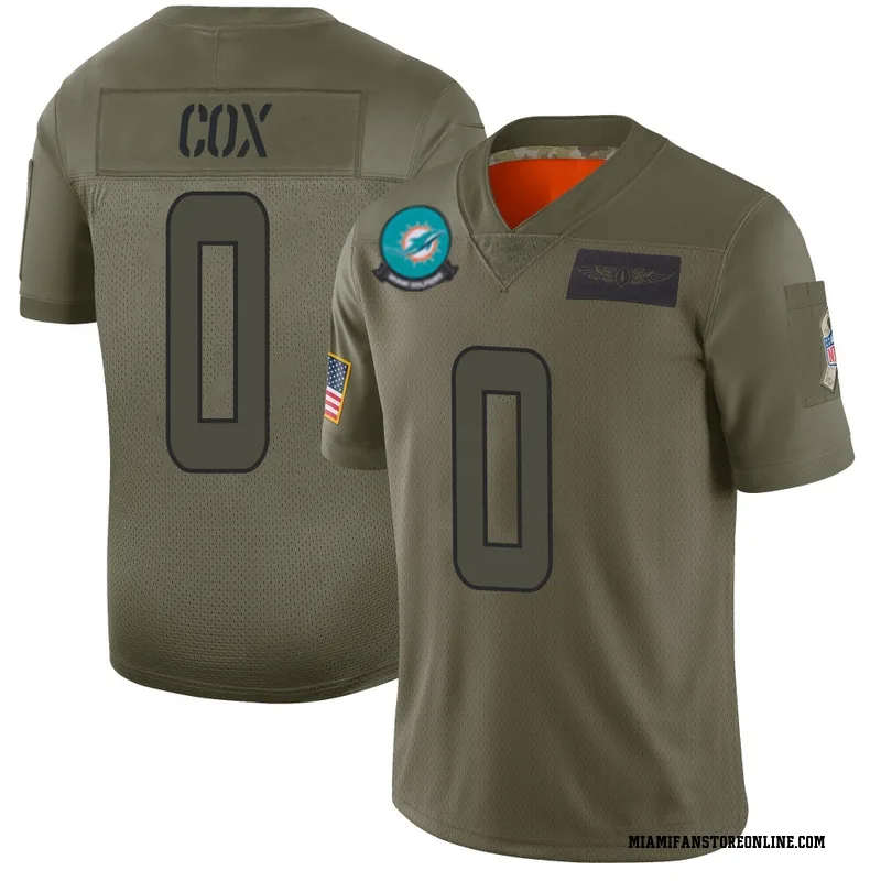 Marques Cox Youth Camo Limited Miami Dolphins 2019 Salute to Service Football Jersey