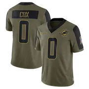 Marques Cox Youth Olive Limited Miami Dolphins 2021 Salute To Service Football Jersey
