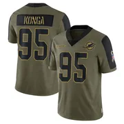Rene Konga Men's Olive Limited Miami Dolphins 2021 Salute To Service Football Jersey