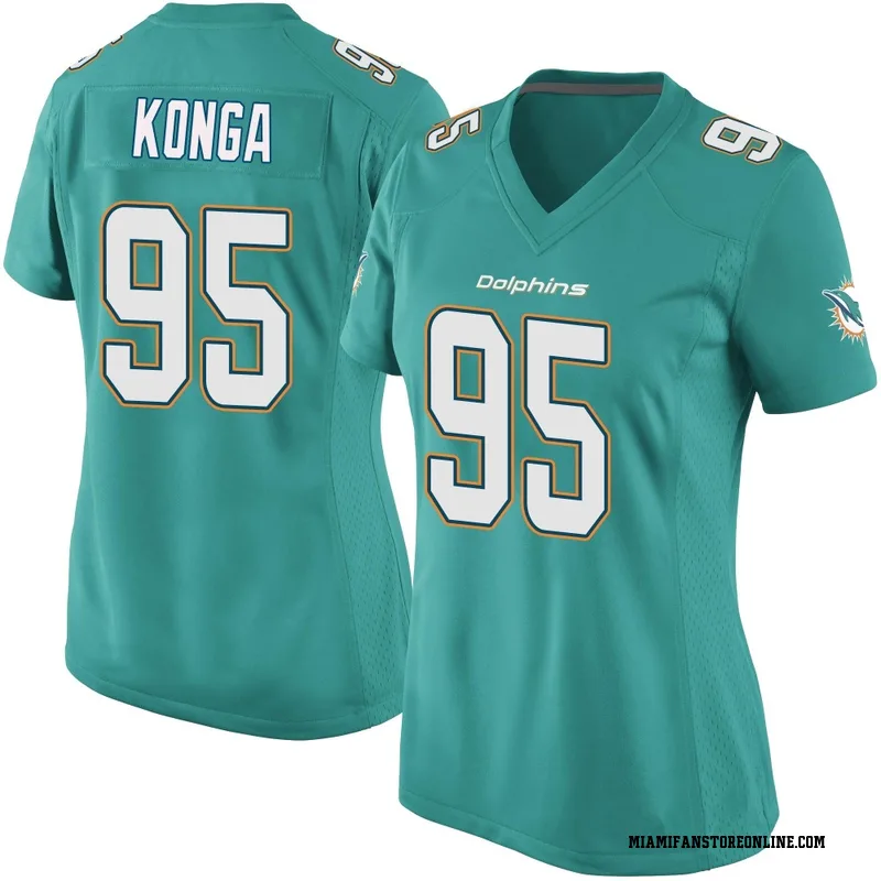 Rene Konga Women's Aqua Game Miami Dolphins Team Color Football Jersey