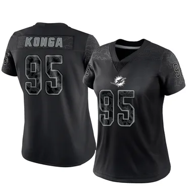 Rene Konga Women's Black Limited Miami Dolphins Reflective Football Jersey