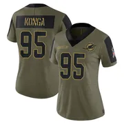 Rene Konga Women's Olive Limited Miami Dolphins 2021 Salute To Service Football Jersey